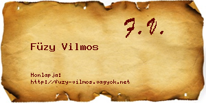 Füzy Vilmos névjegykártya
